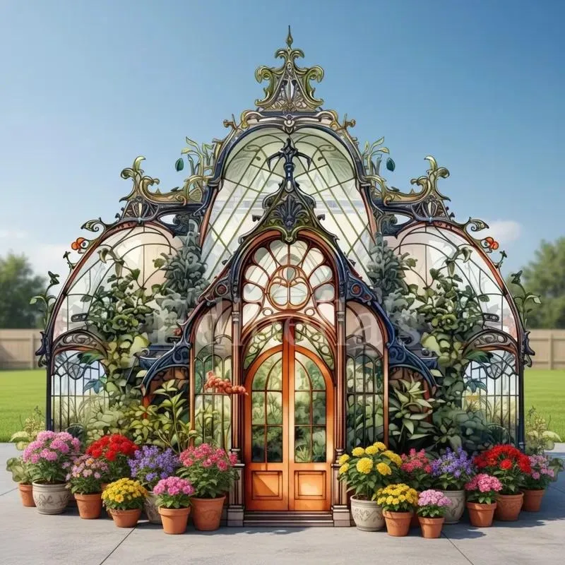 for Modern waterproof handmade iron frame solution with double-layer tempered glass for bright greenhouses and themed