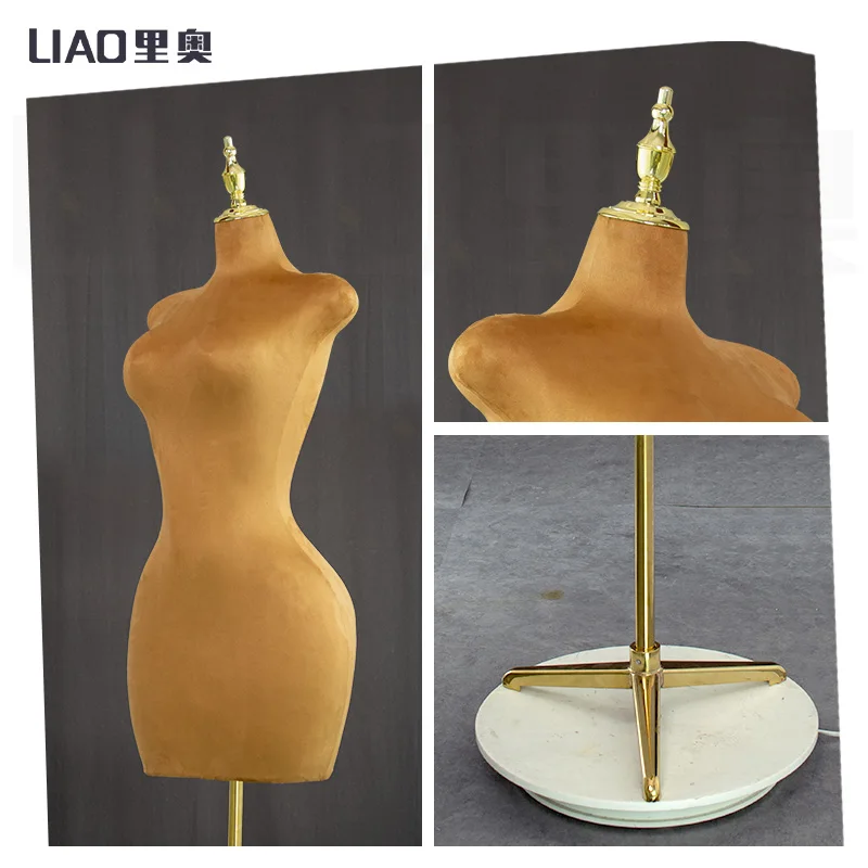 Plus size Velvet half body mannequin female Torso Big breasts big butts Upper Body Dress Form women clothes store