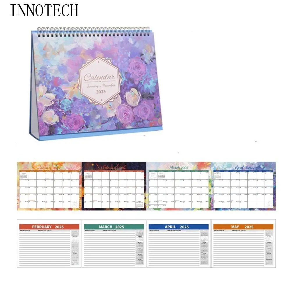 

12-Month 2025 Desktop Calendar Countdown To Do List Table Planner Calendar Efficient Scheduling Agenda Standing Flip Calendar