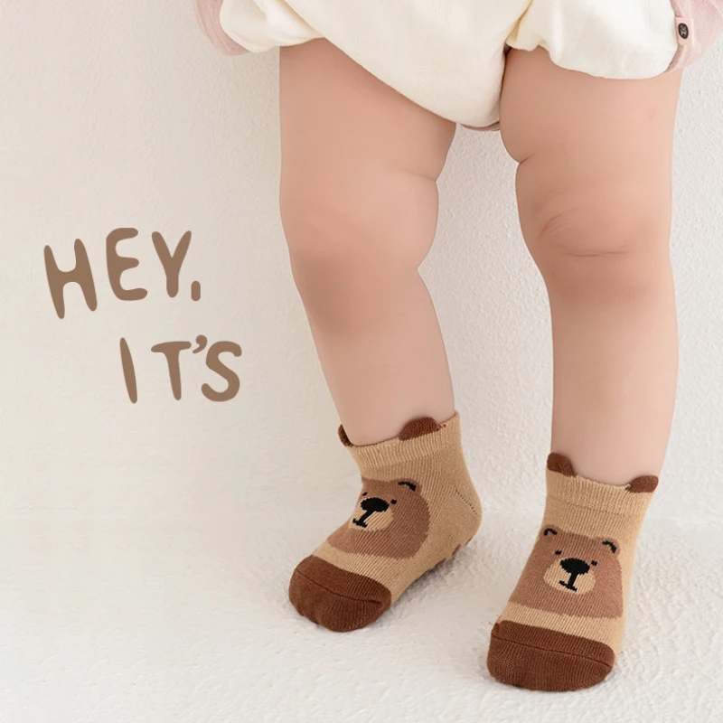 Autumn Winter Cartoon Baby Boys Girls Anti Slip Boat Socks Cute Fashion Infant Floor Socken Warm Breathable Newborn Short Socks