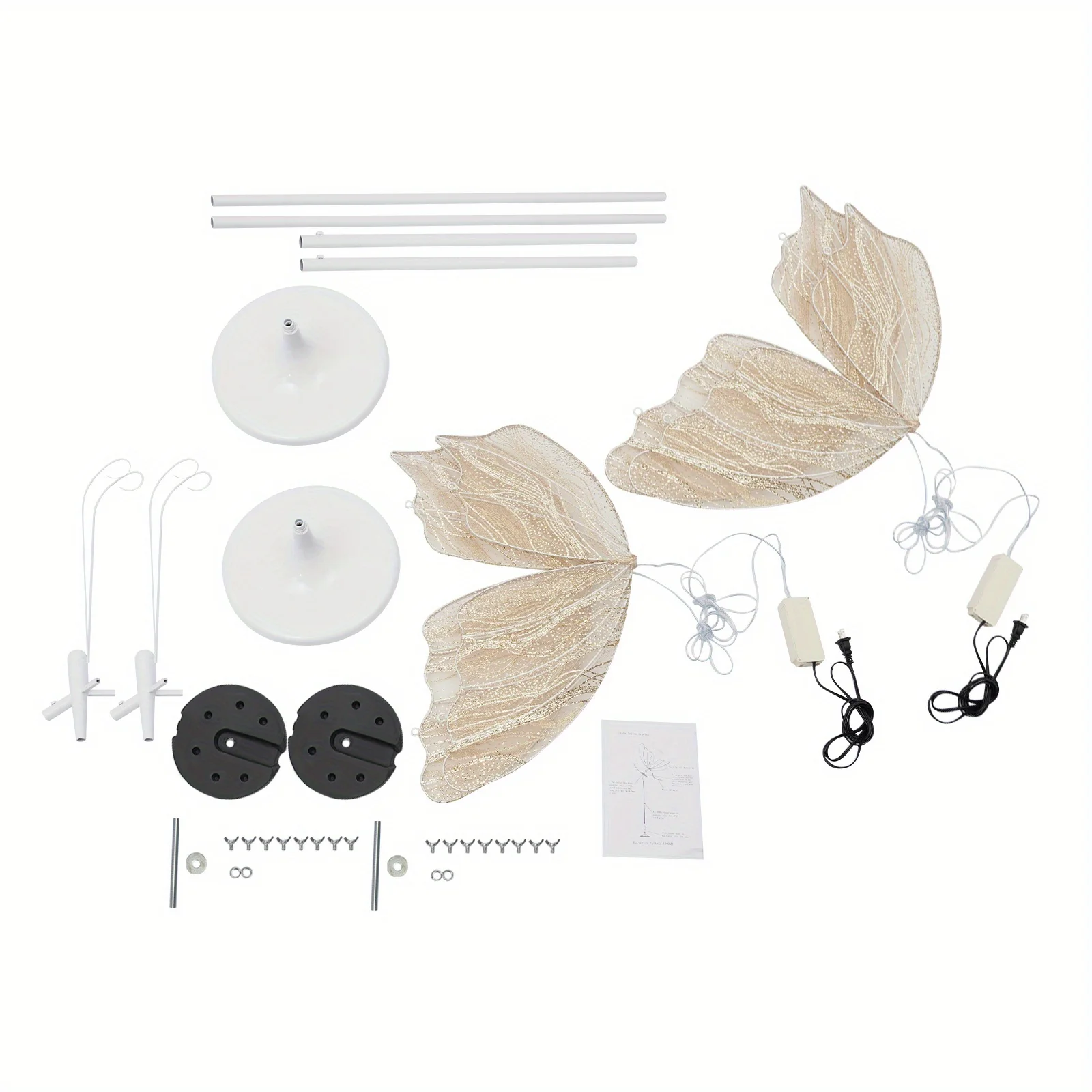 BYMAOCAR 2 قطعة مصباح أرضي على شكل فراشة LED مصباح سقف على شكل فراشة لحفلات الزفاف 57.5-70.1in ارتفاع قابل للتعديل #6