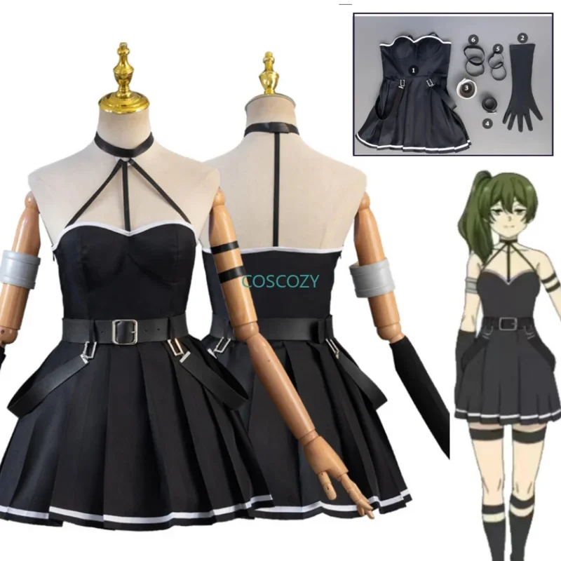 

2025 New Anime Frieren Beyond Journey‘s End Ubel Cosplay Costume Black Uniform Dress Gloves Belt Set