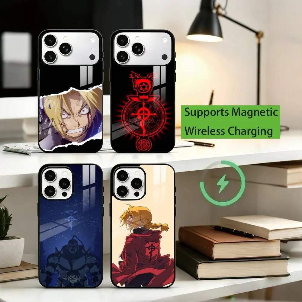 

FA Fullmetal Alchemist Edward Elric Phone Case For iPhone17,16,15,14,13,12,11 Plus,Pro Supports Magnetic Wireless Charging