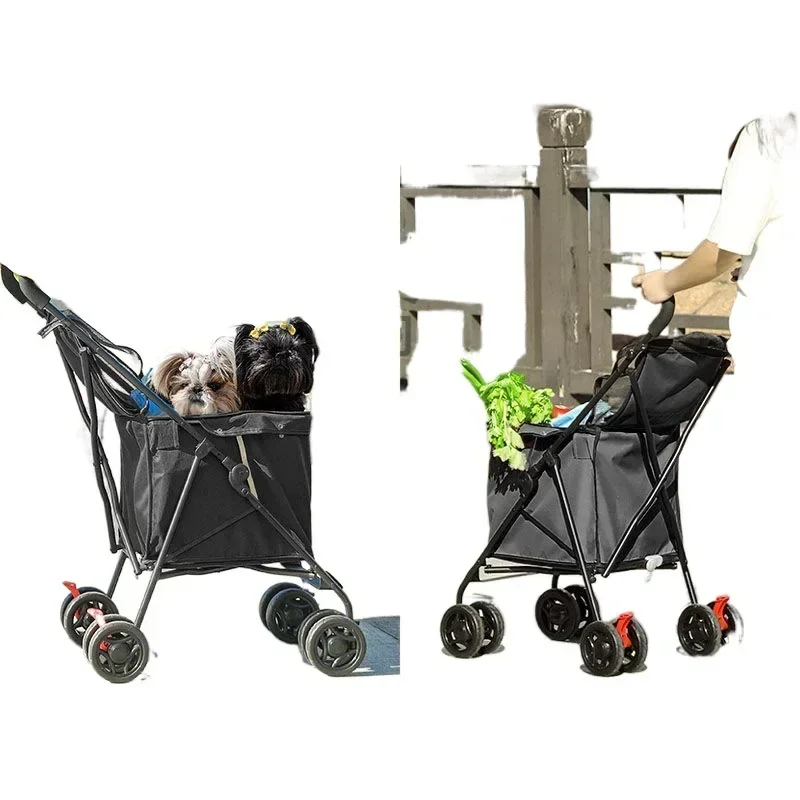 Shopping Cart Light Portable Folding Shopping Cart Trolley Trailer Trolley Camping Stall Pulling Goods Pick Up Express Trolley