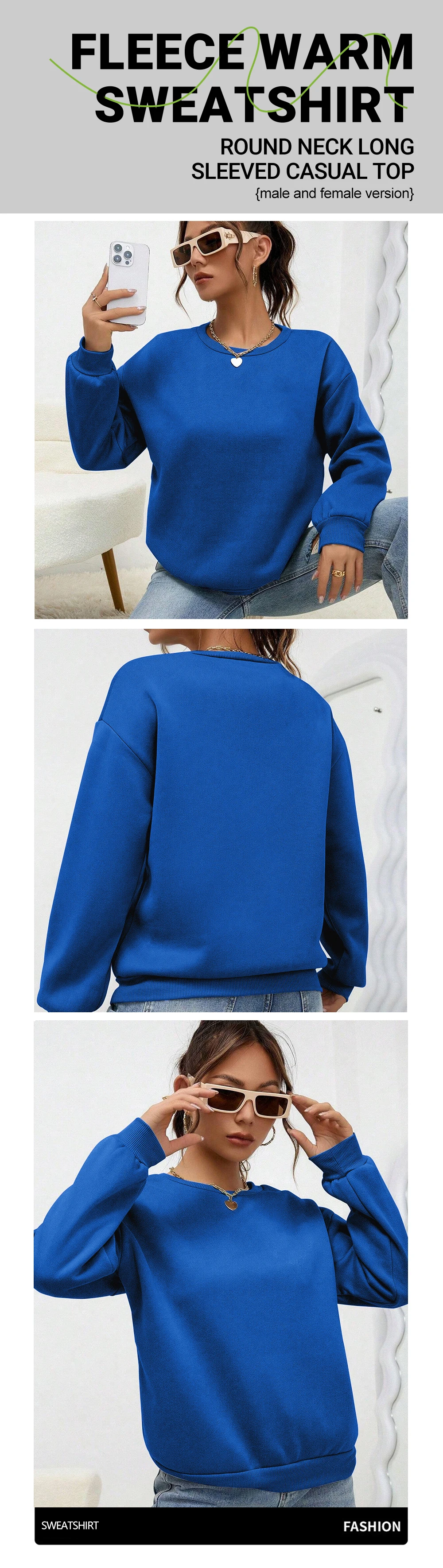 Rosa Rosen-Kolibri-Blumenmuster, Damen-Pullover mit Rundhalsausschnitt, Y2K-Sport-Sweatshirt, Herbst, lockere Kleidung, Fleece, Jogging, Streetwear – Detail 3