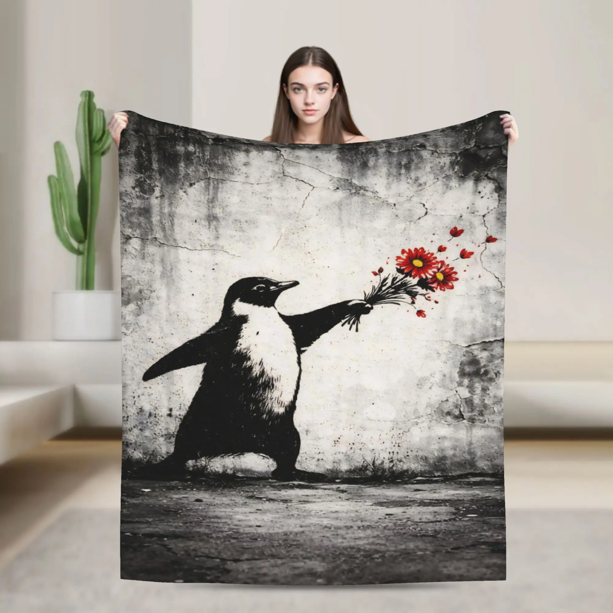 Banksys art Blanket Super Soft Cozy  Throw Blankets for Couch 50x60 Inch Multiple Sizes Bedding Throws
