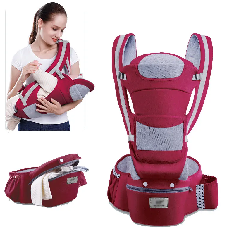 Newborn to Toddler Sling Baby Carrier Ergonomic Infant Carrier with Hip Seat Support Multi-Position Front and Back Carry