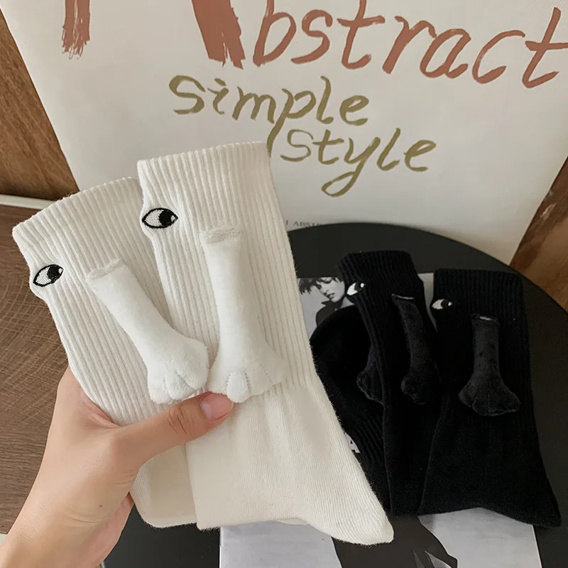 3D Doll Couple Socks Cartoon Lovely Hand In Hand Cotton Breathable Comfortable Socks For Women Cute Socks