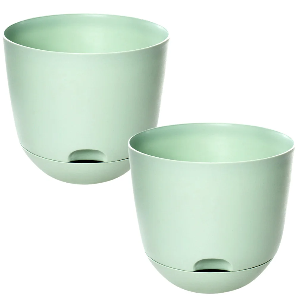 

2 Pcs Green Dill Self Watering Flower Pot Indoor Plant Pots Pp for Plants Planters