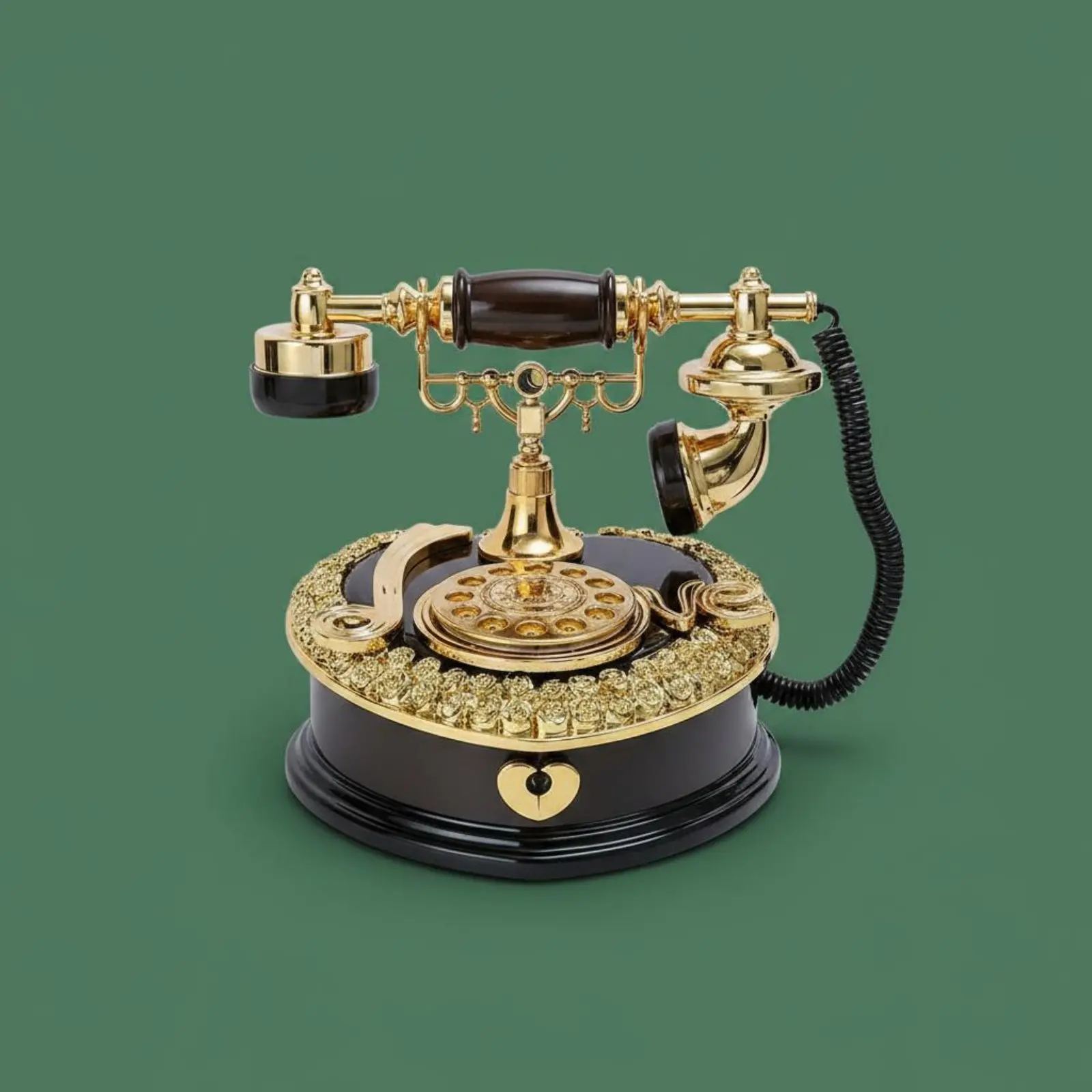 Vintage Rotary Phone Melody Box Classical Melodies European Design Telephone Ornament Rotary Phone Ornament Ornate Design