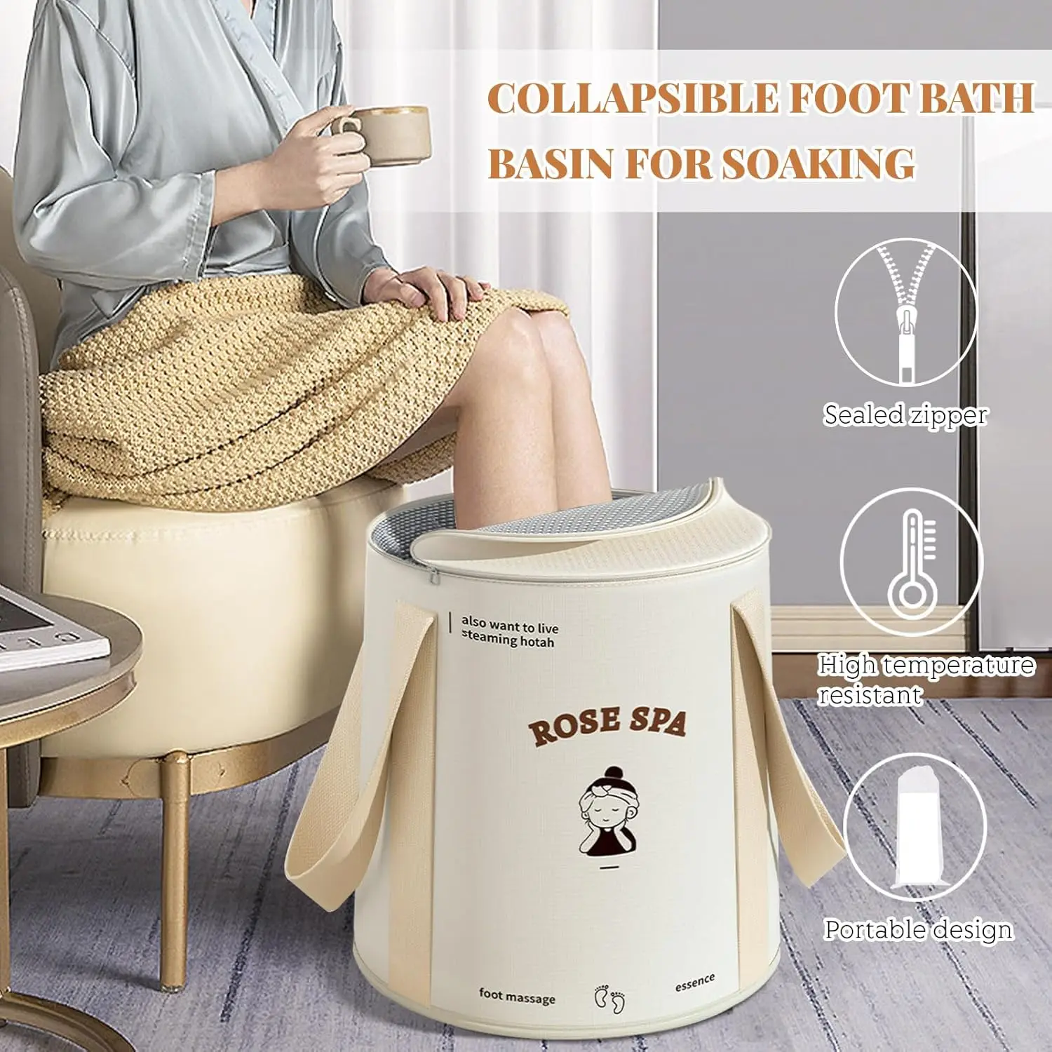

Portable Adult Foot Bag for Dormitory Use 1Pc Foldable Foot Bath Wash Basin Deep Bucket for Lower Leg Household Foot Soak