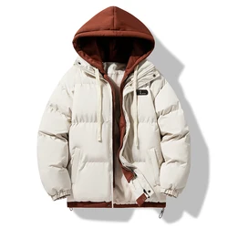 Casaco impermeável grosso masculino, casaco à prova de vento com chapéu, Parkas quentes, outwear casual, novo, inverno, outono,