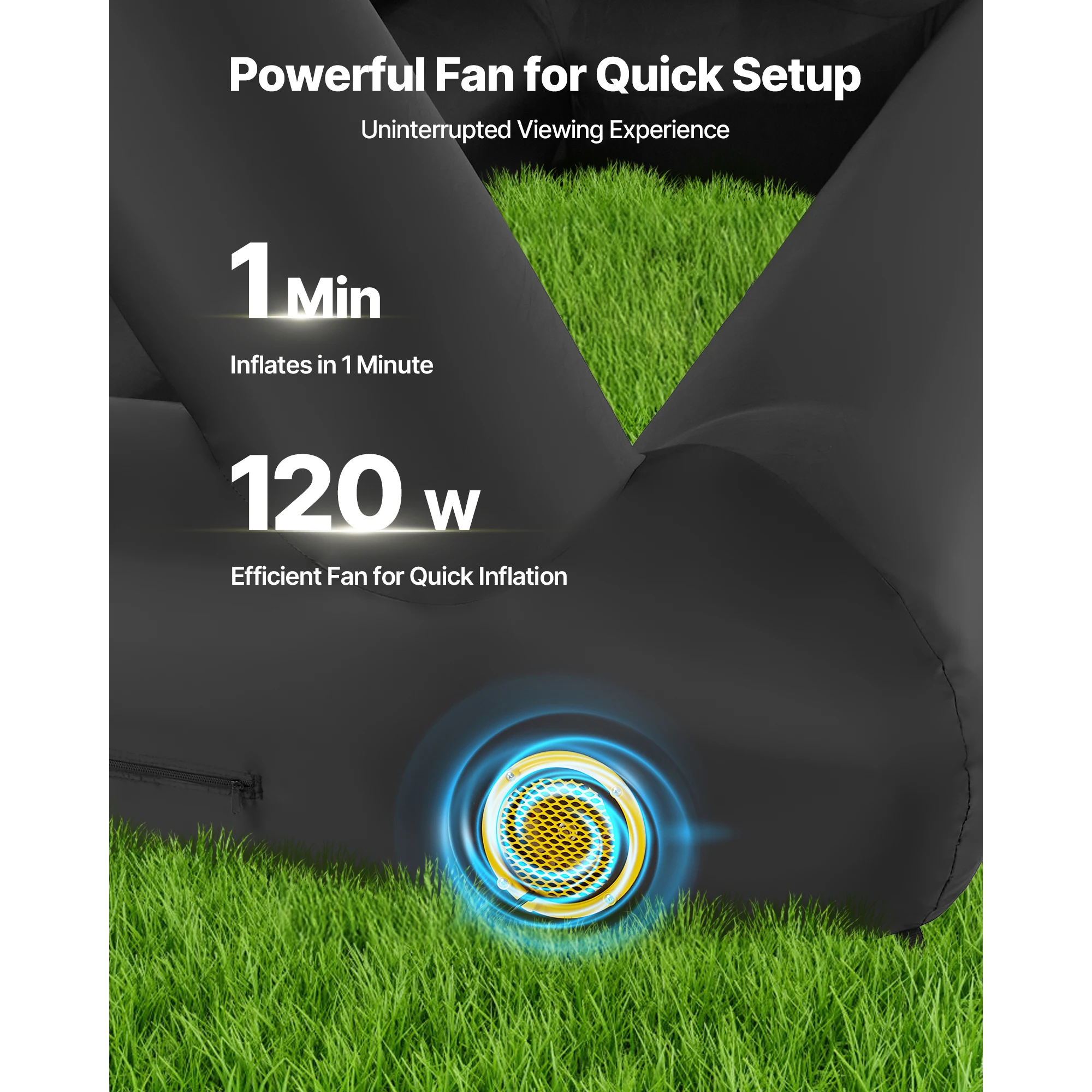 SucceBuy 14/15/16/18/20 قدم شاشة عرض قابلة للنفخ مع شاشة عرض منفاخ الهواء 120 واط لحفلة موضوع المسرح الخارجي #3