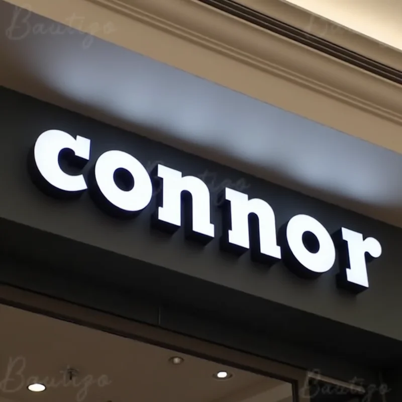

Custom 3D LED Frontlit Metal Letters Sign For Business Storefront Outdoor Waterproof Illuminated Advertising Signage