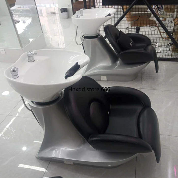 Half Lying Shampoo Chair Simple Barber Shop Sitting Flushing Bed