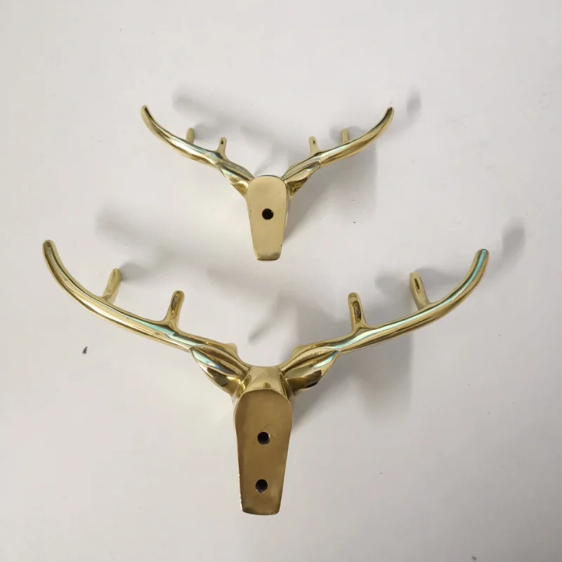 Brass deer head Knobs And handle creative simple modern cabinet drawer wardrobe door golden/vintage single hole decorative Pull image 6