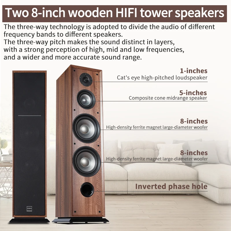 7.1 Tower Wooden Home Theater System | Surround Sound with Digital  3D/8K Support