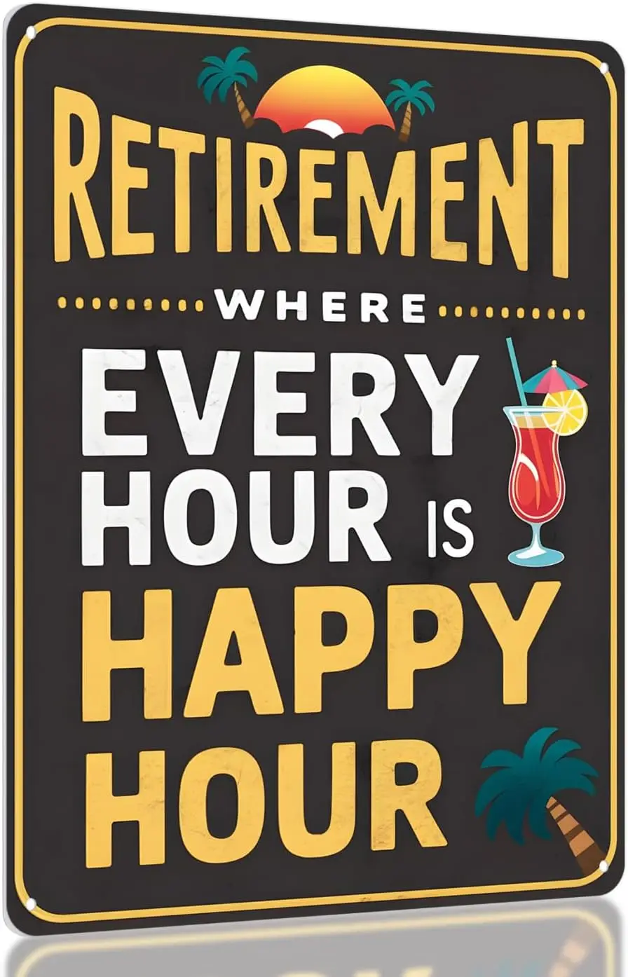 Funny Retirement Gifts For Men Women Humorous Decorations, Vintage Metal Sign, 8.3 Inches by 11 Inches-aluminum sign