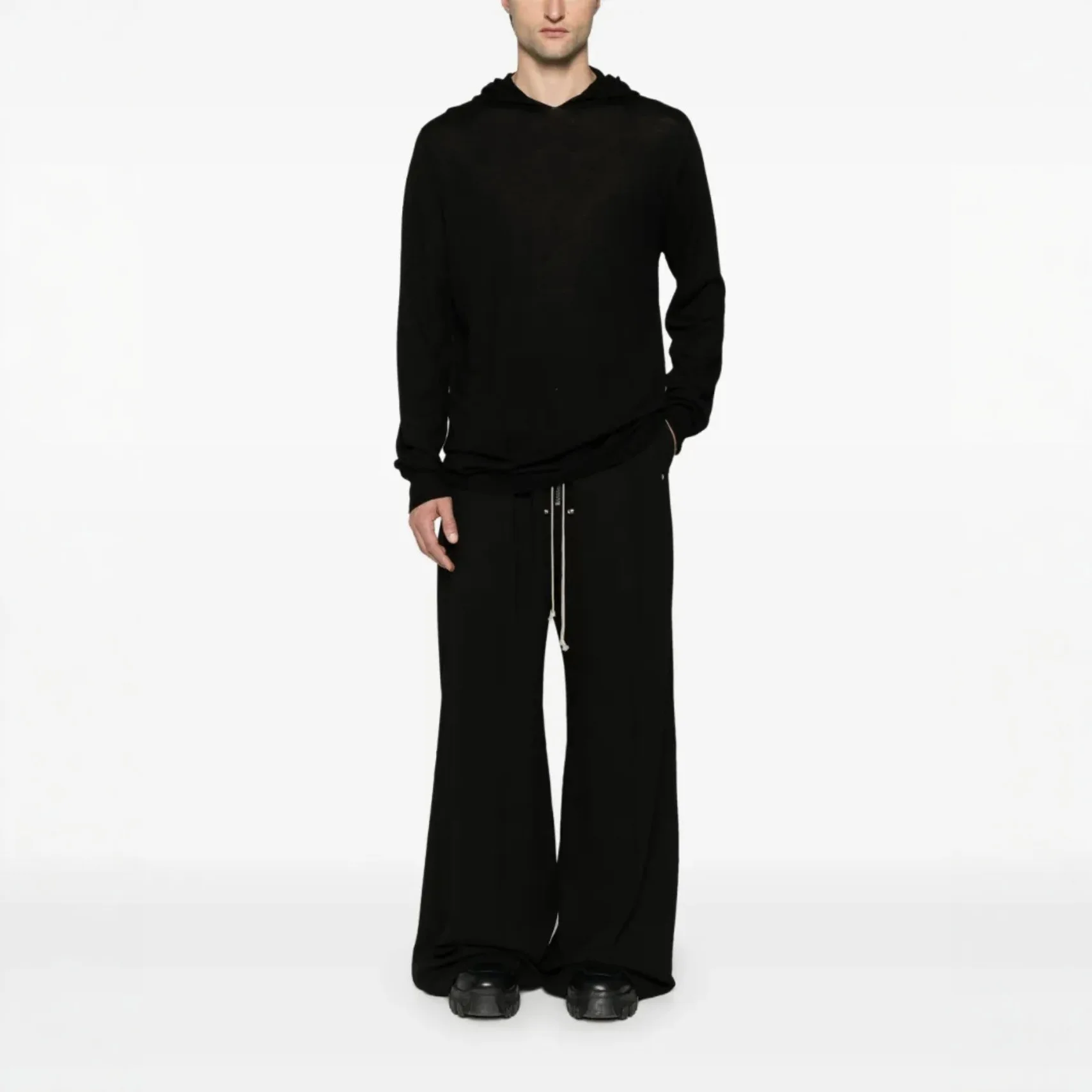 High Street RO Style Cotton Pants Men's Loose and Casual Versatile Wide Leg Mop Drawstring Sweatpants Women Clothing