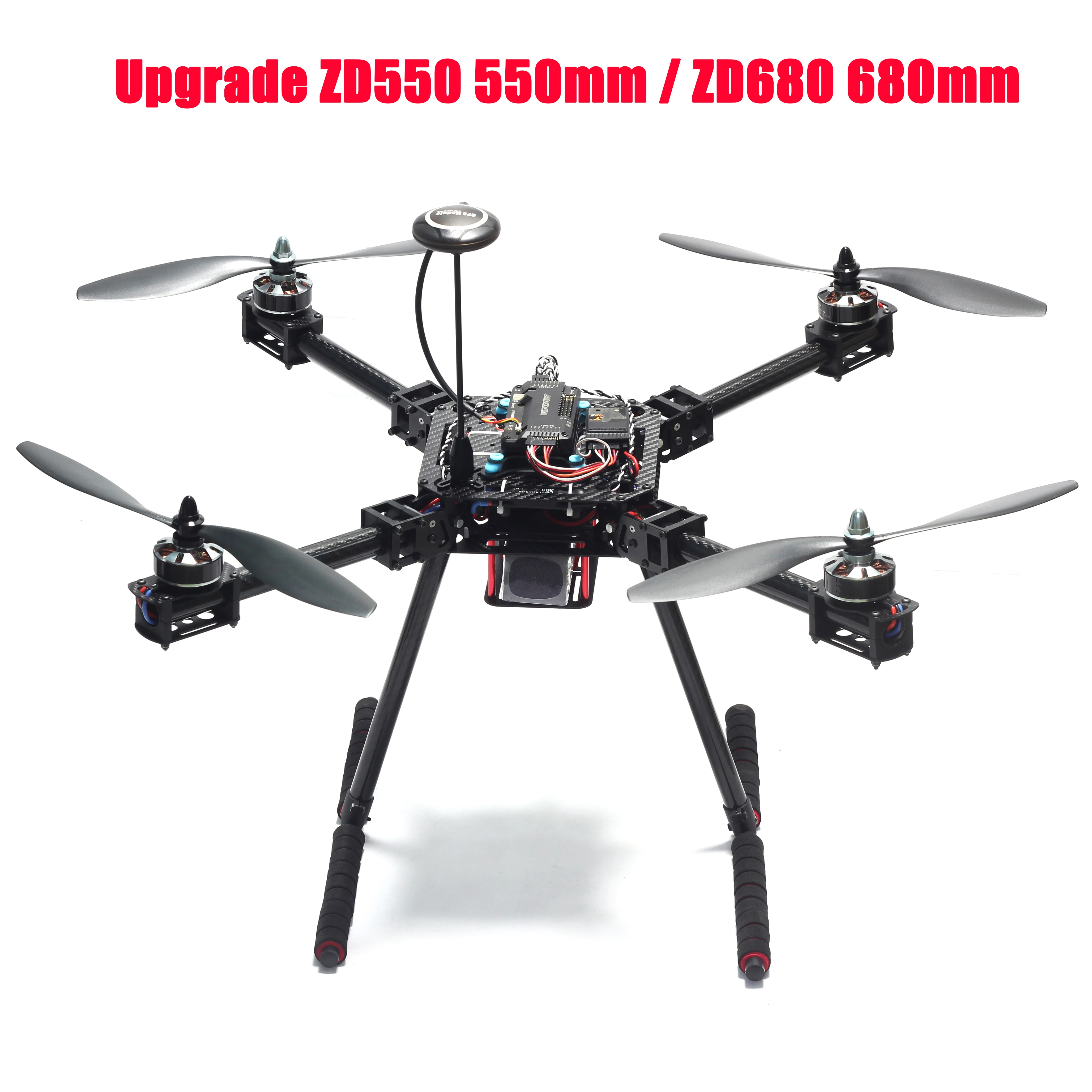 Upgrade ZD550 550mm / ZD680 680mm Carbon Fiber Quadcopter Frame for F550 FPV Quad with Carbon Fiber Landing Skid