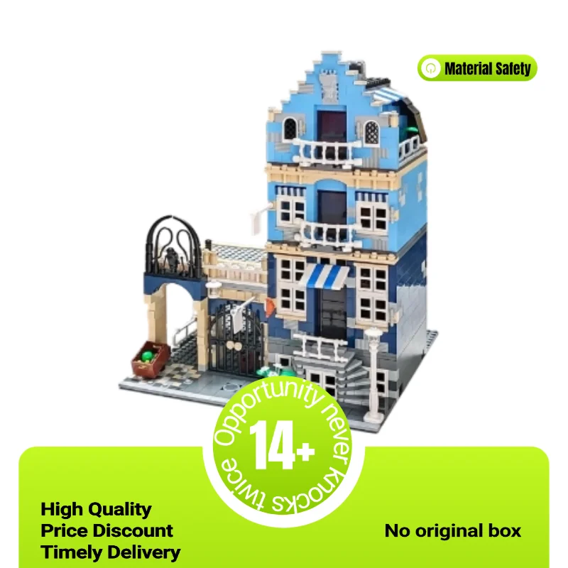 

Hot-selling compatible 10190 Blue Street Scene Building Blocks J2063 Market Street Desktop Display Christmas Gift for Friends