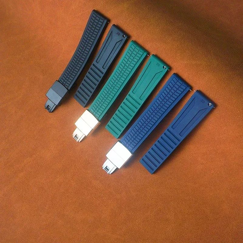 Pulseira de relógio de borracha para piso cansado, 20mm 22mm 24mm cts, borracha fluorada, liberação rápida, fecho de mola, pulseira de pulso, faixa de relógio fkm