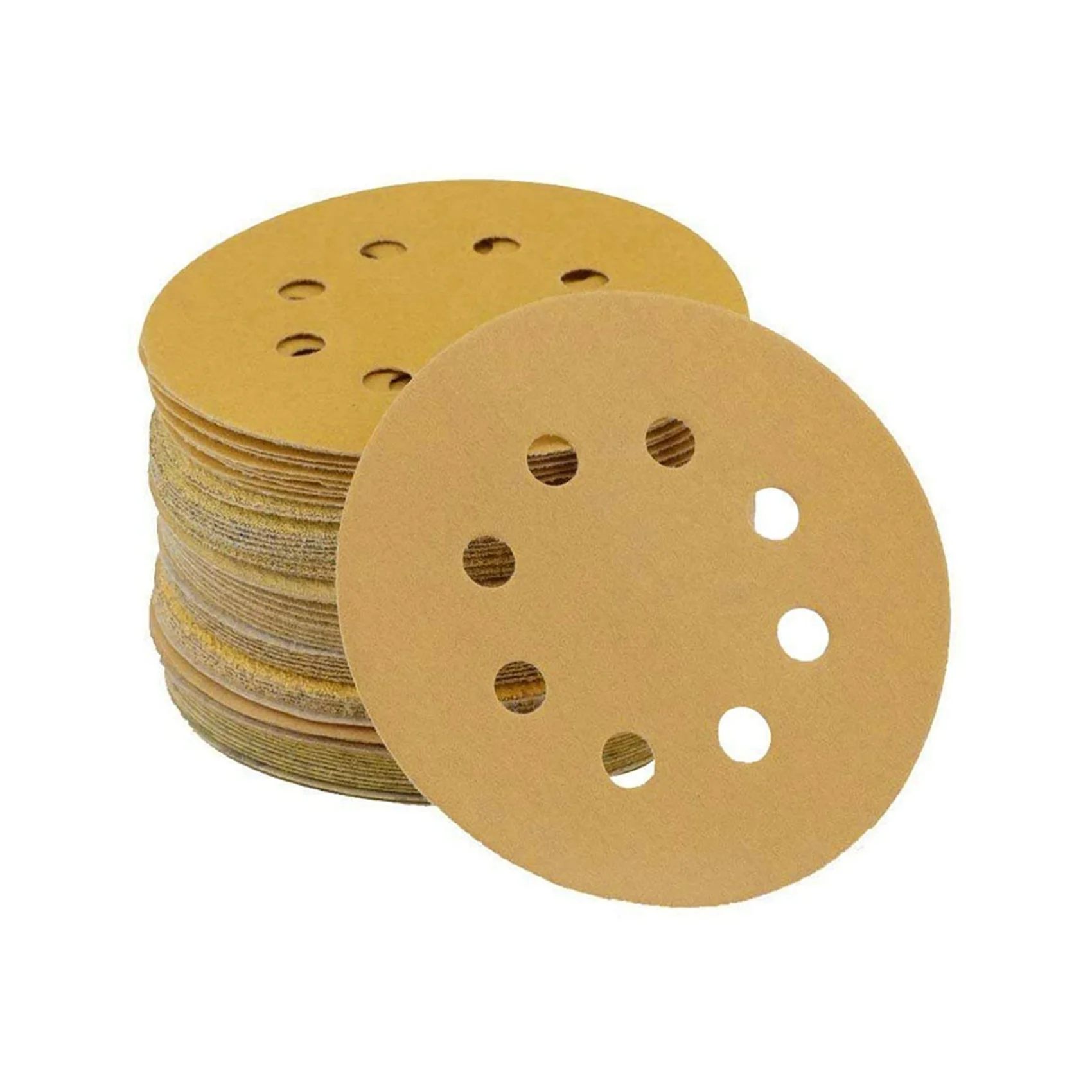 96PCS 5 Inch 8 Holes Round Detail Sander Sandpaper Sanding Paper Dustless Hook 60/80/120/150/ 220/320/400/600 Grits