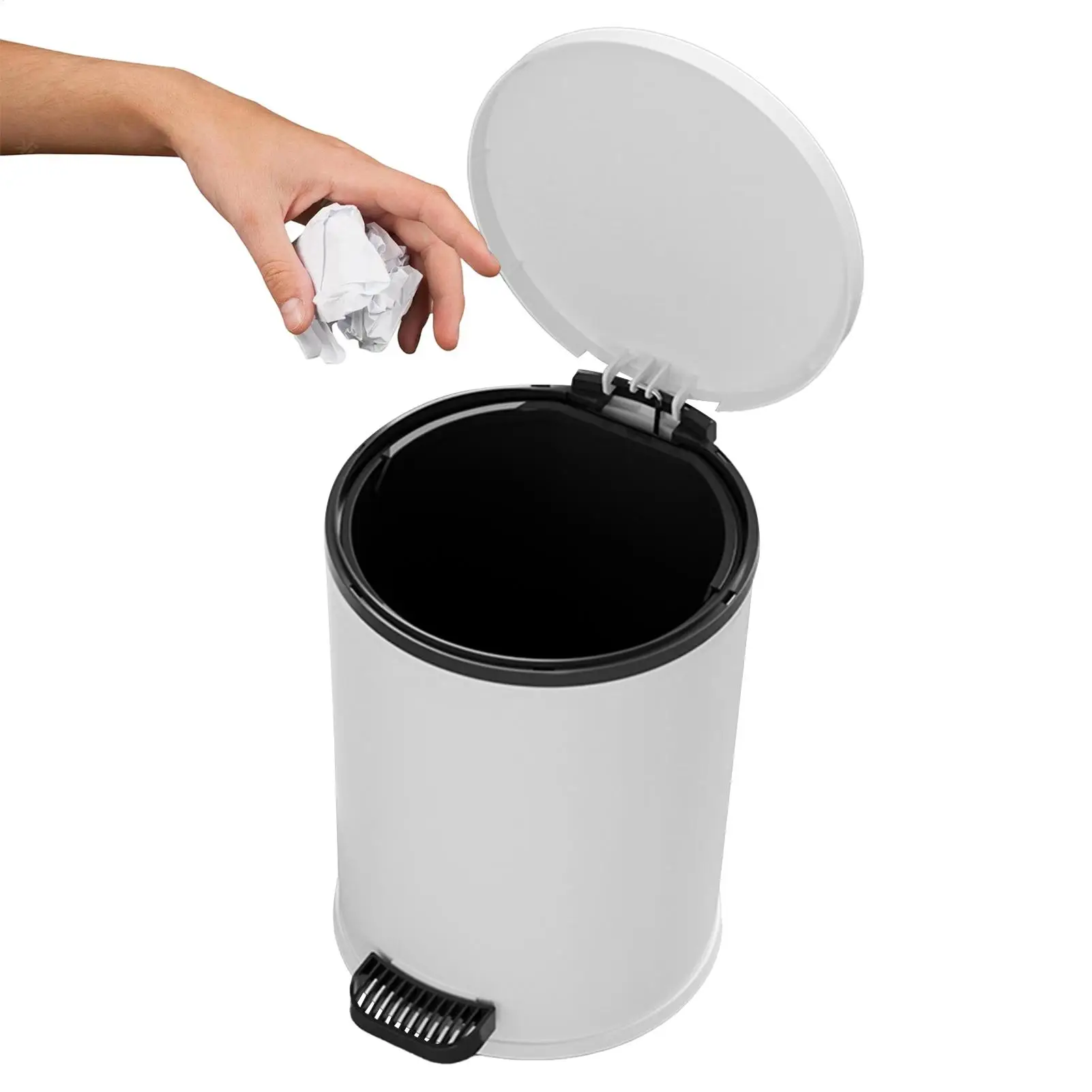 

Step Trash Can 17L Silent Garbage Bin With Lid Step On Waste Bin For Apartment Office Restaurant Hotel School Hospital Kitchen