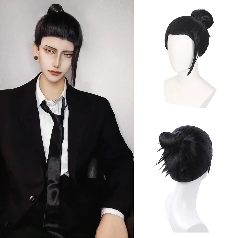 أنيمي Jujutsu Kaisen Geto Suguru تأثيري الشعر الاصطناعية 12 بوصة كعكة الأداء اليومي جودة عالية شعر مستعار طبيعي مقاوم للحرارة #1