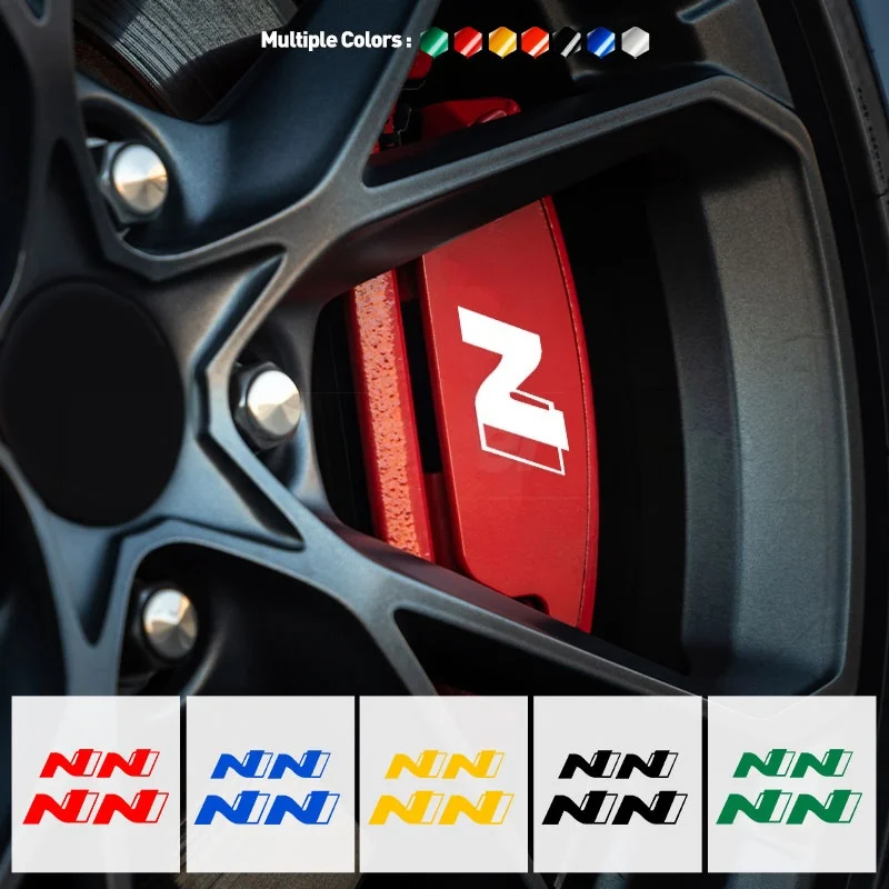 4 Pcs Car Brake Caliper Sticker Hi - Temp Waterproof Decal For Hyundai N Performance i20 i30 Tucson Kona Sonata Veloster Elantra