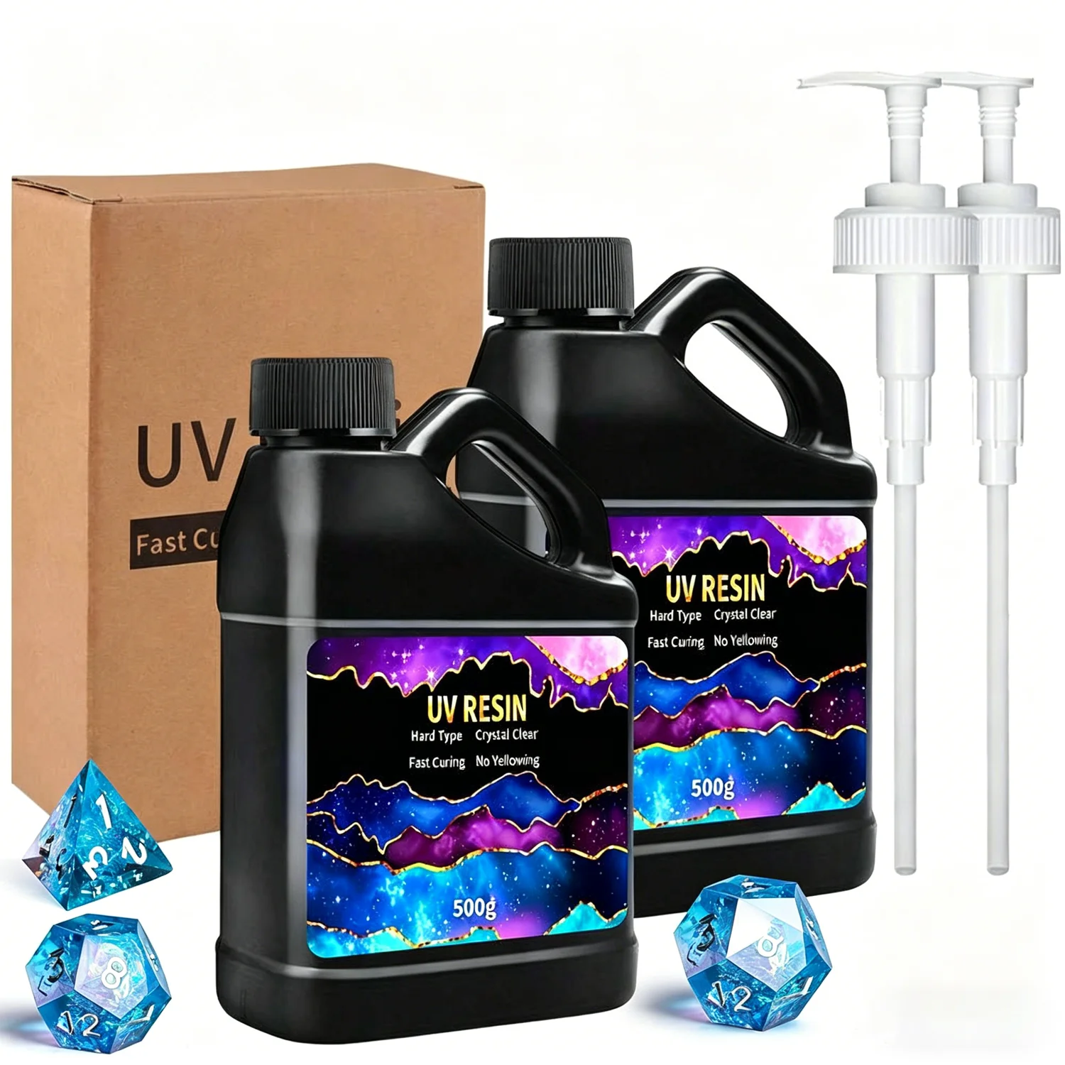 500～1000g-uvレジンバルク、高硬度＆クリスタルクリアプレミックスレジンuv（ジュエリー製作用）