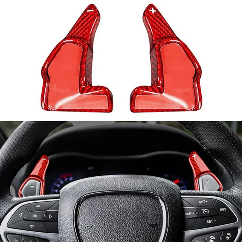 Carbon Fiber Car Steering Wheel Shifter Paddle Cover Sticker for Dodge Challenger Charger Durango R/T 2015-2022