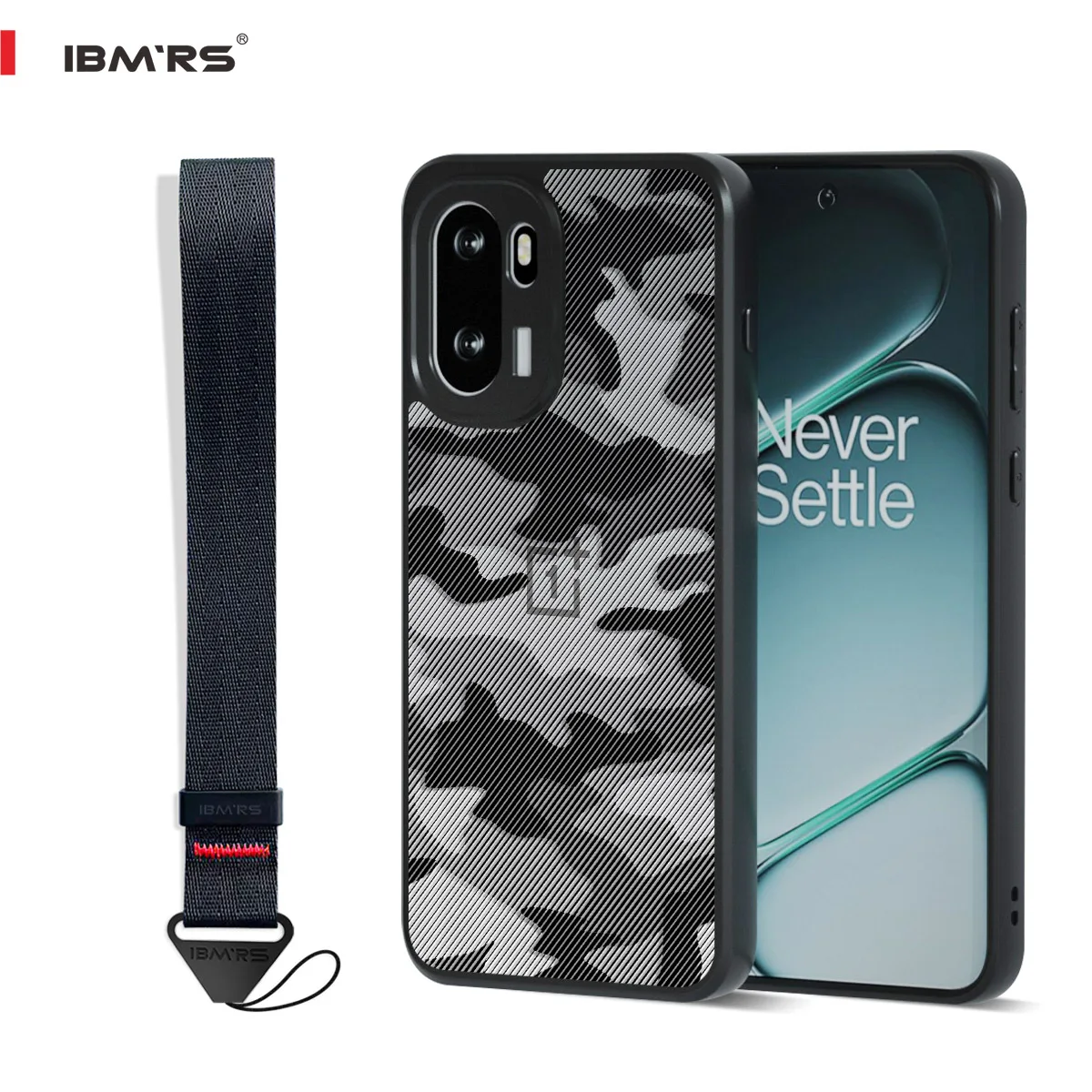 

Camouflage Case for OnePlus ACE 6/15 R, Shockproof Cover with Hand Strap, Protective Bumper