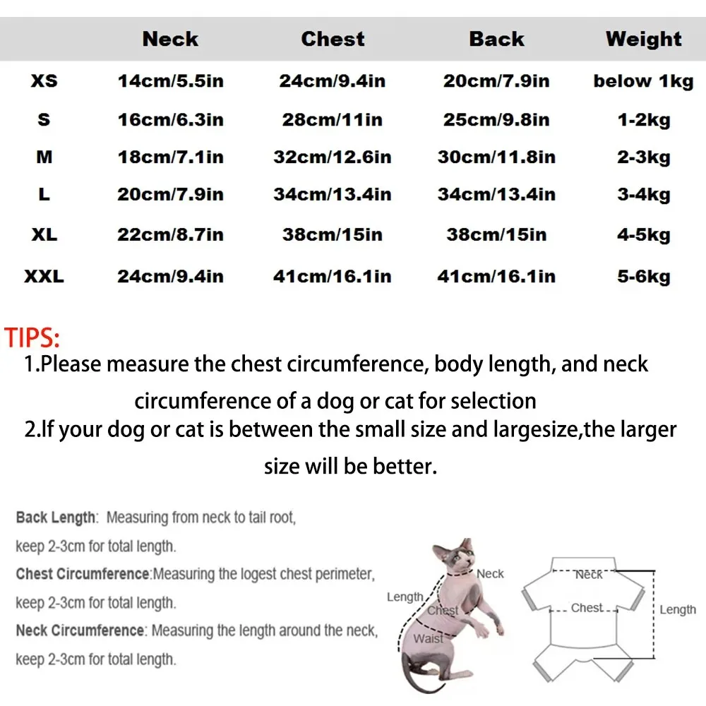 Sphynx Cat Clothes All SeasonPure Pink Hairless Cat Vest Shirt Comfort Cotton Turtleneck Outwear Coat for Devon Rex Cat Clothes