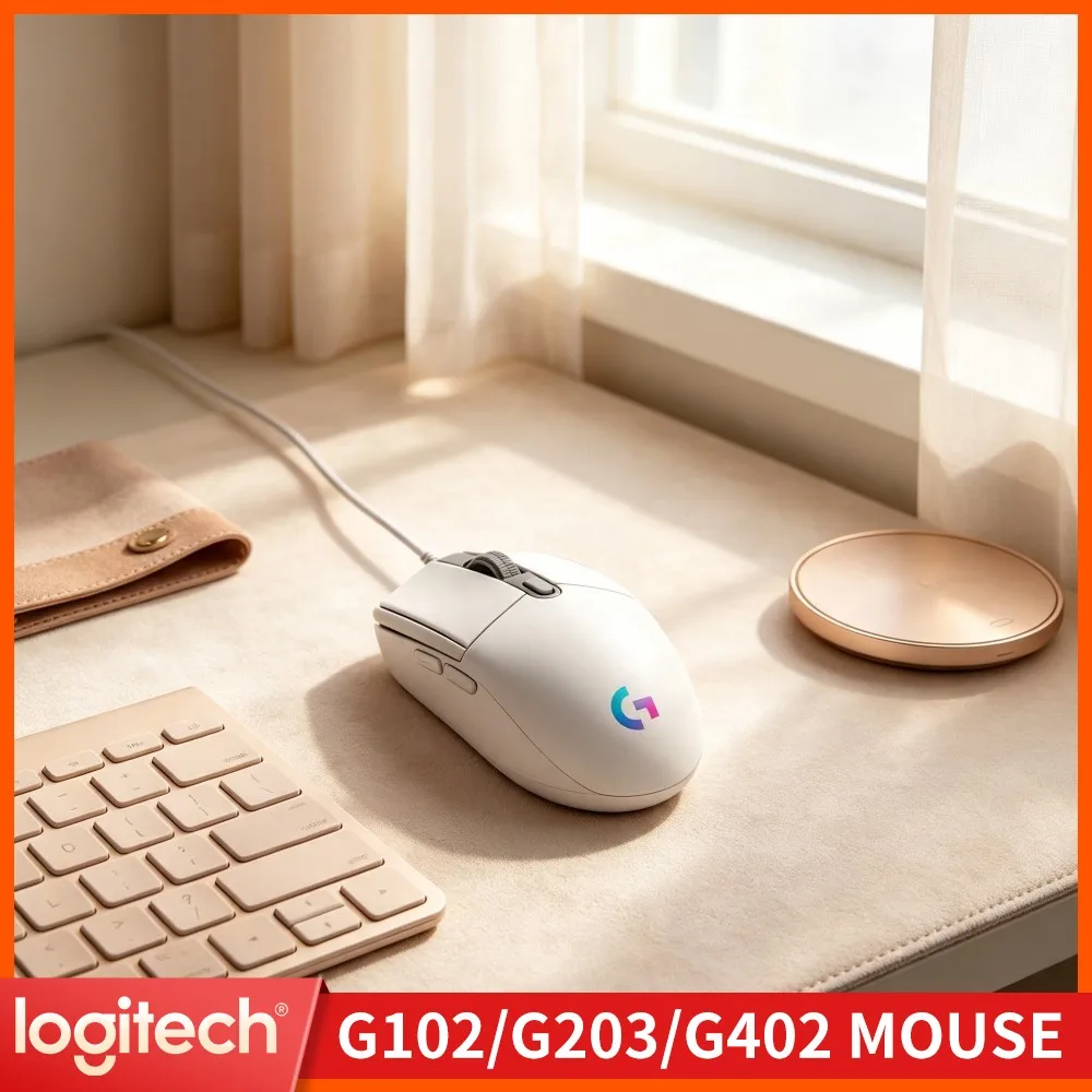 Logitech G203 Wired Gaming Mouse Lightweight Ergonomic Body Adjustable DPI RGB Light For Desktop Laptop Game And Office Work