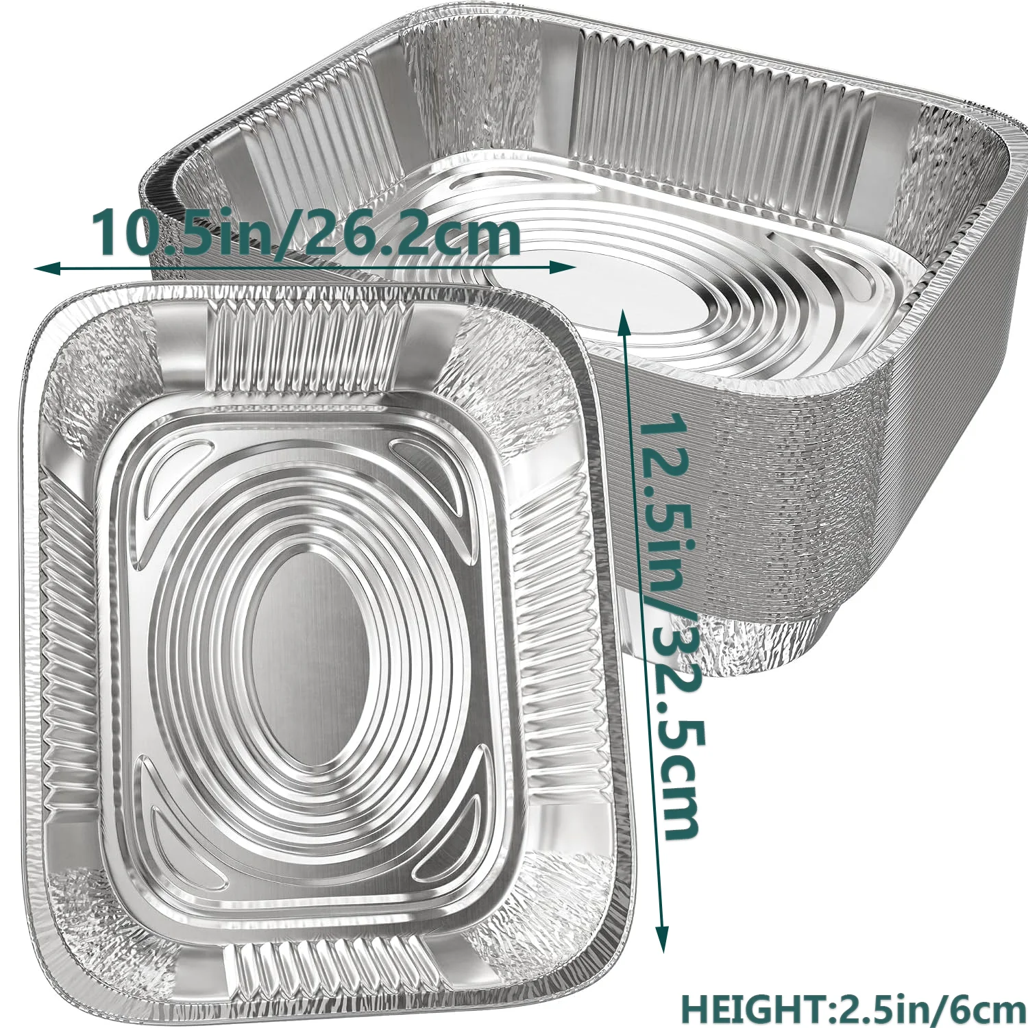 Aluminum Pans With Lids 9x13 [25 Sets] Aluminum Foil Pans Trays With Lids - Half Size Tin Foil Disposable Pans For Baking, Roasting, Cake Serving Dishes, Catering Supplies, Steam Table Chafing