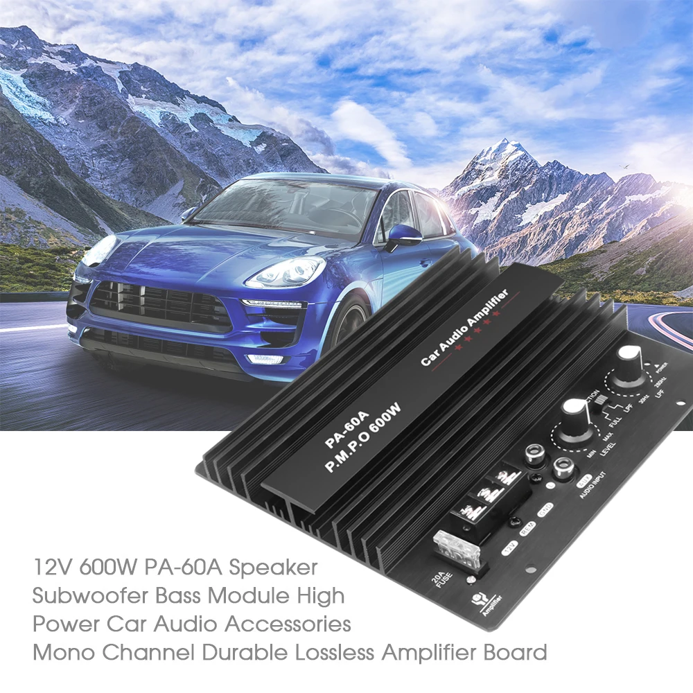 600W Car Audio Amplifier Board 12V 10A 30-280KHz for Powerful Subwoofer Speakers Player Auto High-power Car Power Amplifiers