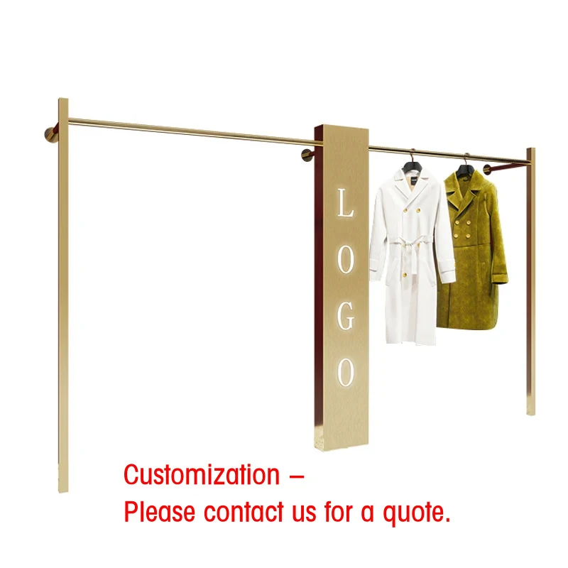 custom.Luxury Shop Fittings and Display Boutique Furniture Custom Gold Display Rack Clothing Display Fashion Ladies Sh