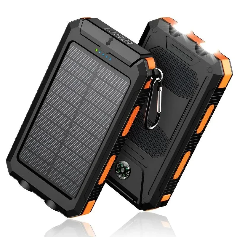 4-in-1 Survival Solar Power Bank 10000mAh - Charging/Light/Compass for Camping Hiking, All-Day Reliable Outdoor Gear