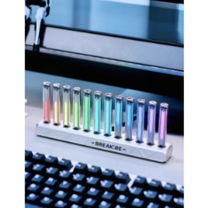 

Аудио-светильник «Музыкальный спектр», имитация люминесцентной лампы в стиле киберпанк, подарок для парня, атмосферный светильник с пультом ДУ