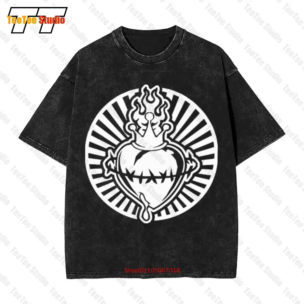 Sacred Heart Feast Jesus Mary Tattoo Blood Vintage Oversized T-Shirt K0Y1