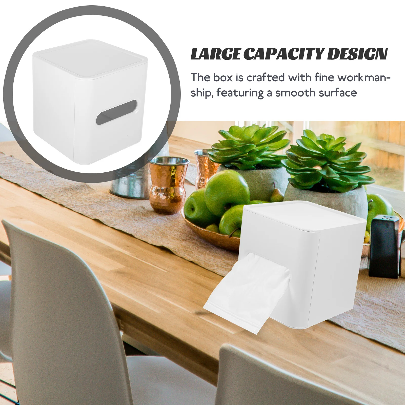 

Square Tissue Box Holder Modern Plastic Roll Paper Organizer For Bathroom Bedroom Living Room Napkin Storage Cube