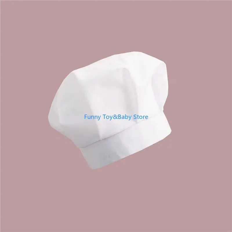 

Infant Kids White Cook Costume Photography Prop Newborn Hat Chef Apron C90B