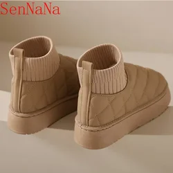 Snow Boots Women's Velvet Thickening 2024 New Winter Fashion Short-tube Slip-on Warm Bread Cotton Shoes Uggs  Winter Boots