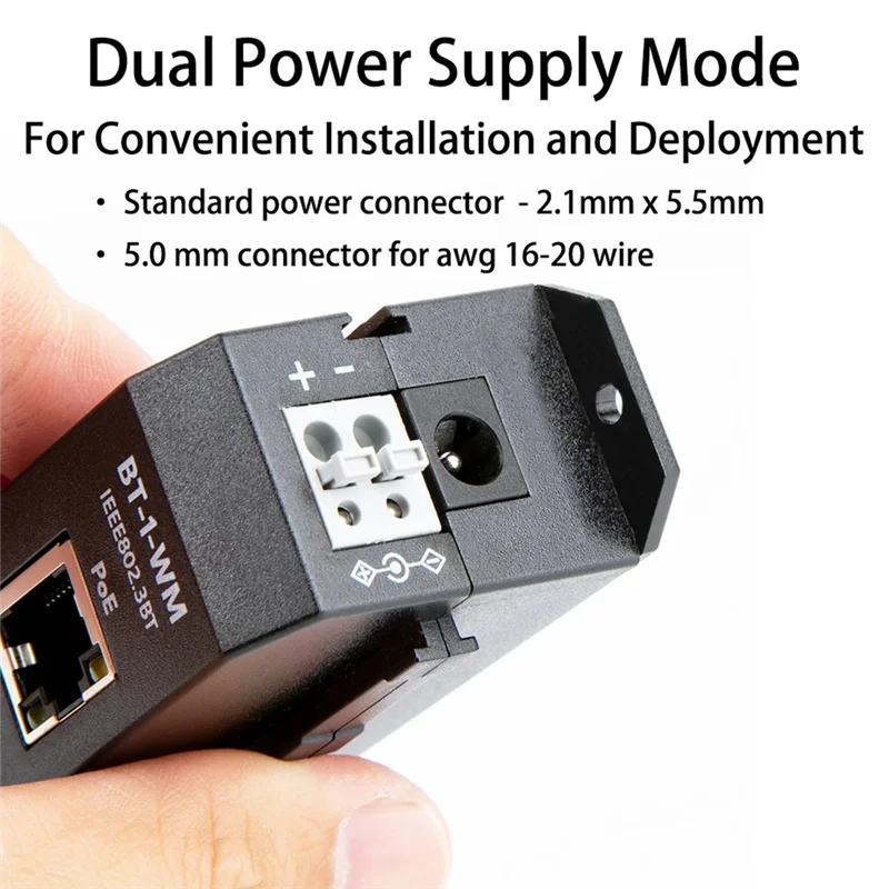 A29F-DIN Poe Injector Rail Single Port Poe Injector Negotiation Up To 90W Output Poe++ For PTZ IP Cameras High-End AP