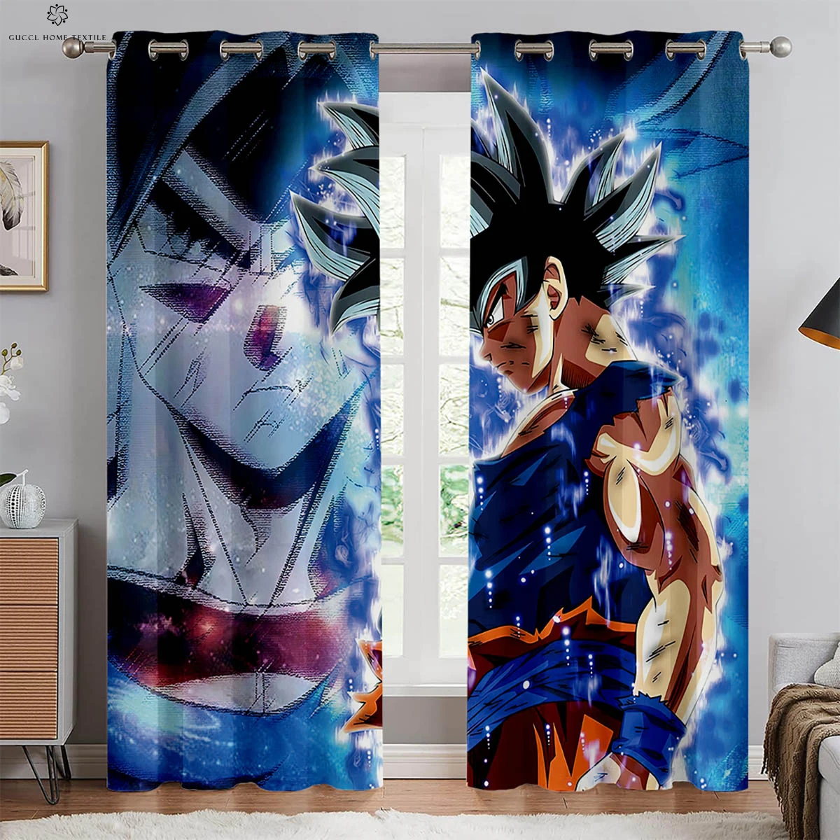 Hot-Blooded Anime Printed Curtains For Children's Room, Bedroom, Living Room, Dormitory, Decorative Curtains, Home Textiles