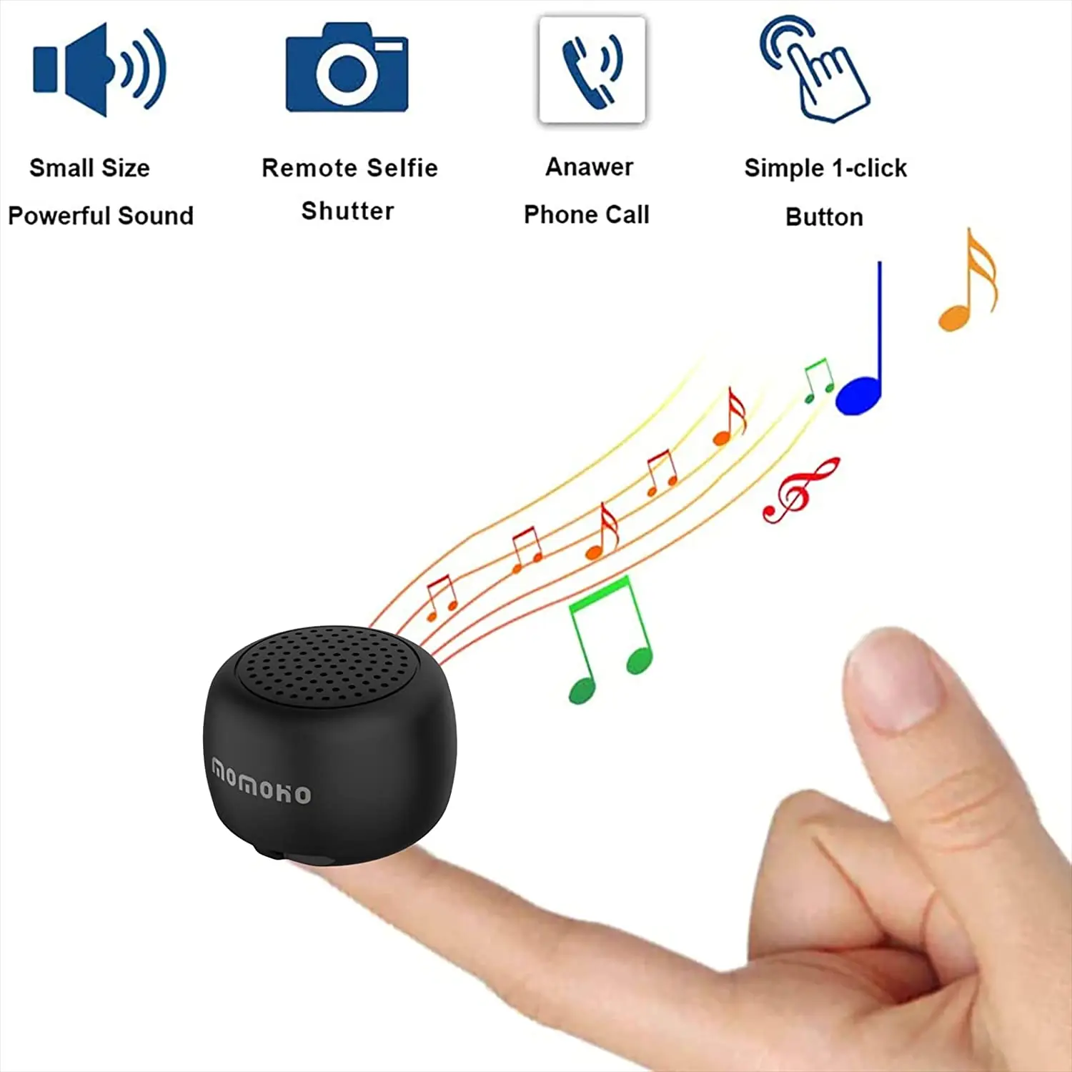 New Portable Bluetooth Speaker Music Player Sports Outdoor with Photography Hands-free Mini Speaker for Sports Hiking Camping