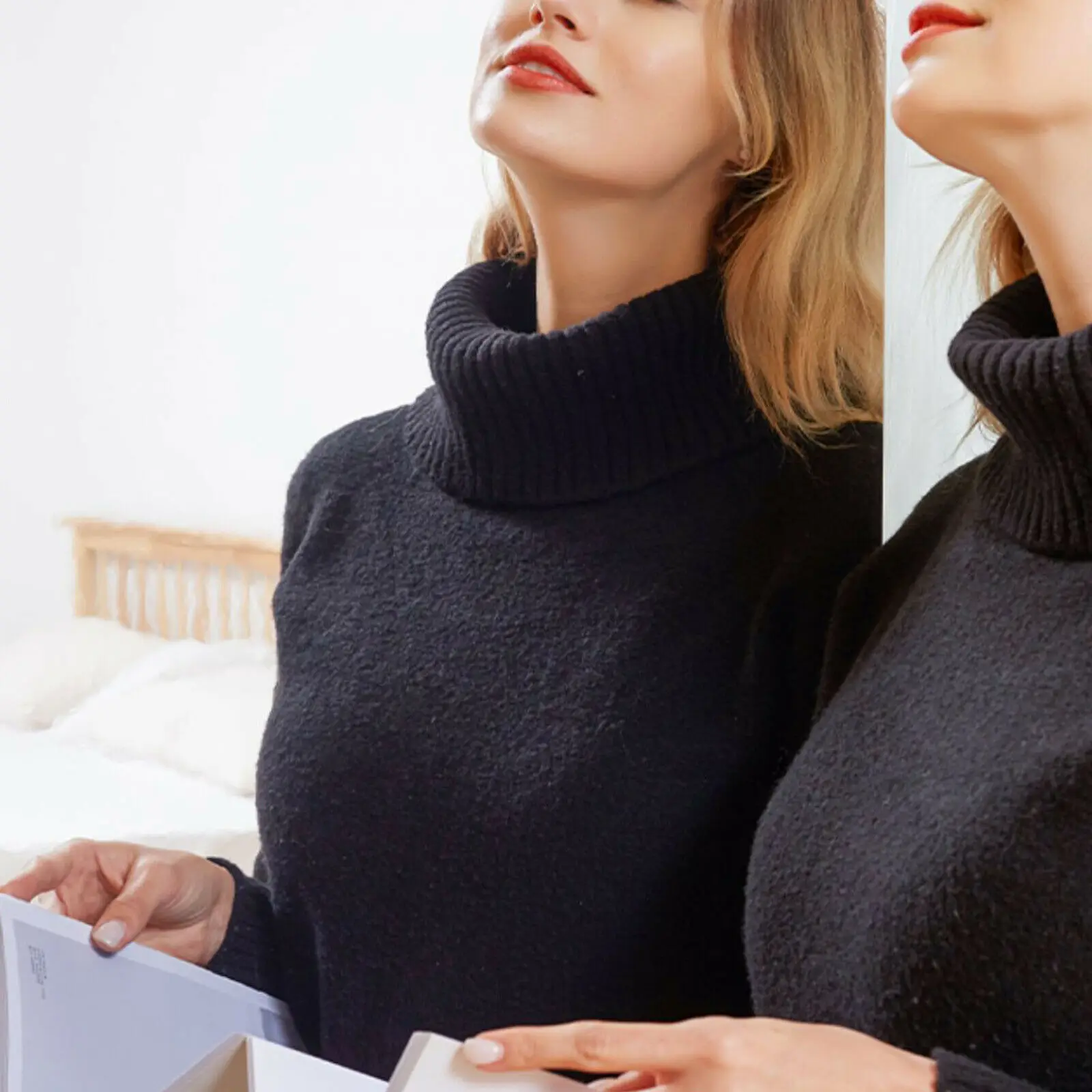 لفة ملصقات حائط مرآة كبيرة ، لفة ذاتية اللصق ، ديكور غرفة الحمام ، ديي