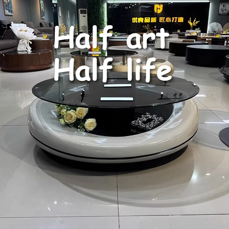 

Tempered Glass Art Coffee Table Storage Fashion Living Room Center Sofa Side Table Nordic Design Interior Decor Items Furniture
