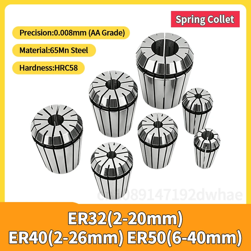 ER40 ER50 Federspannzangen-Set 6 8 10 12 14 16 18 20 22 24 26mm Federspannzangen AA 0,008mm ER Spannzangen ER40 ER50 ER32